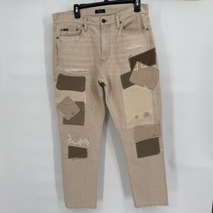 Polo Ralph Lauren Avery Boyfriend Patchwork Splatter Jeans Distressed 29 Artsy